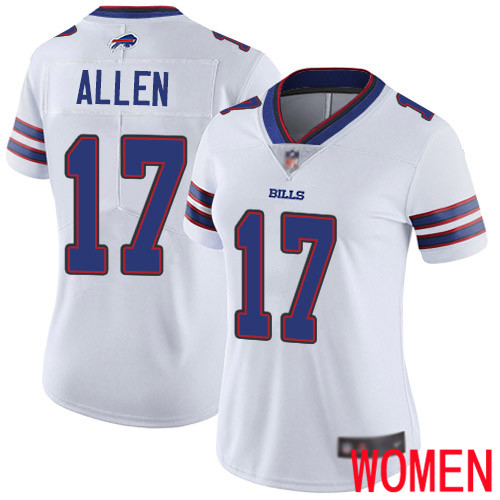 Women Buffalo Bills 17 Josh Allen White Vapor Untouchable Limited Player NFL Jersey